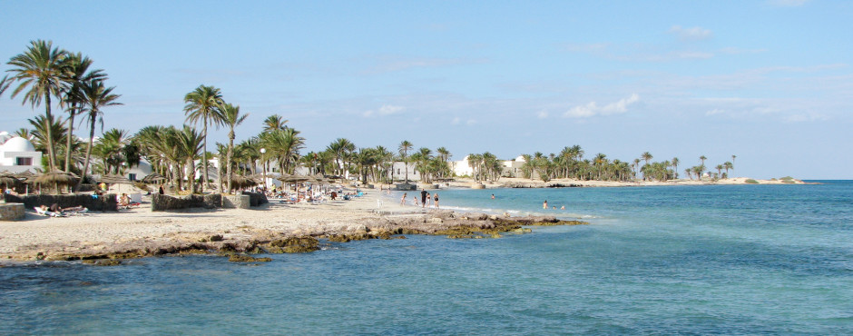 Palmenstrand auf der Insel Djerba