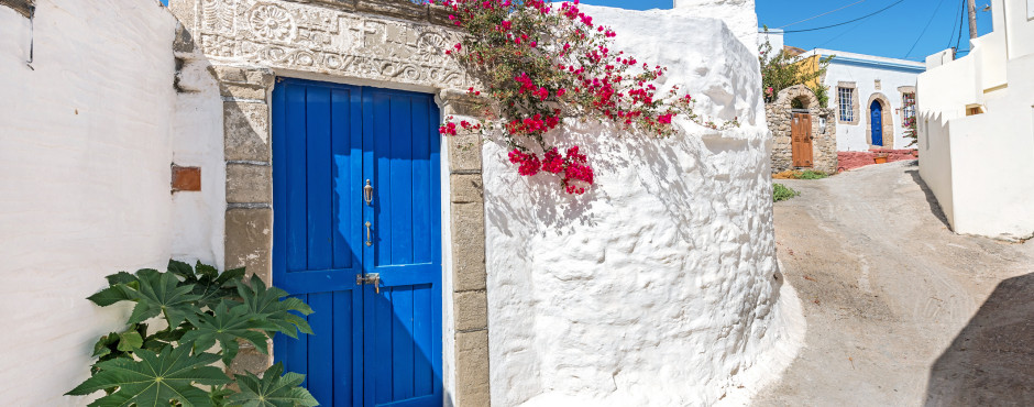 Lachania avec ses maisons blanches typiques