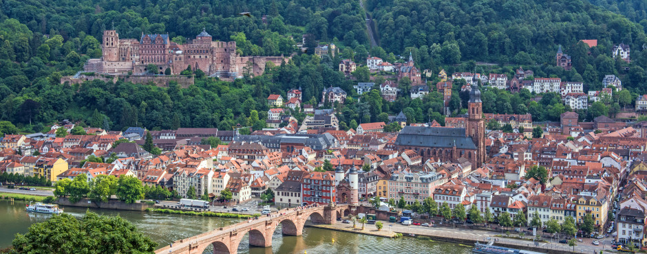 Aussicht auf die Stadt und das Schloss Heidelberg