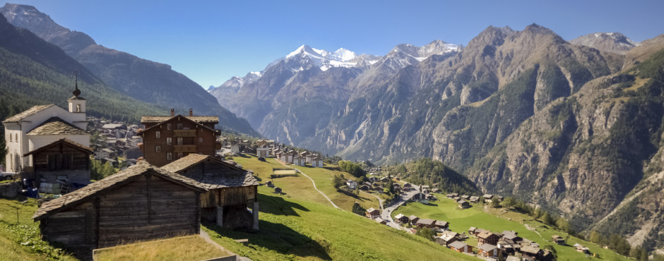 Ausblick auf das Dorf Grächen