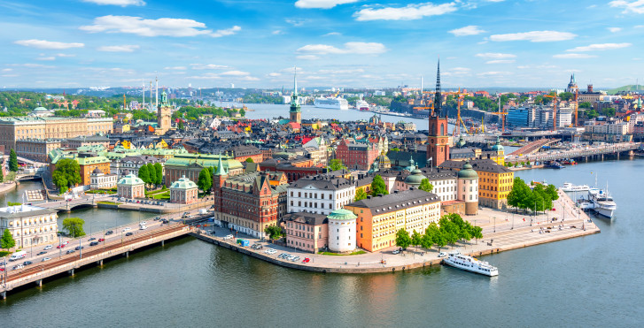 Blick auf die historische Altstadt von Stockholm