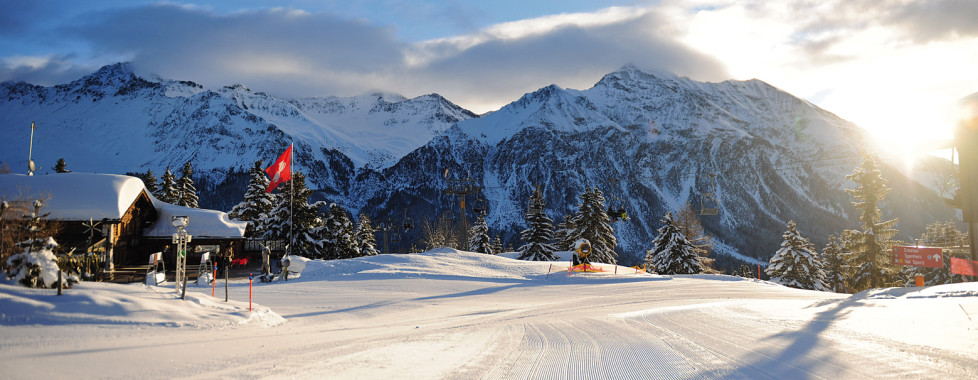 Piste de ski préparée