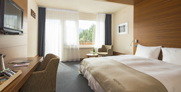 Chambre double - signinahotel Laax - Forfait ski