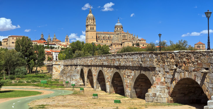 Neue Kathedrale und römische Brücke, Salamanca