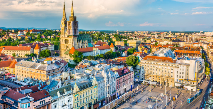 Altstadt von oben, Zagreb