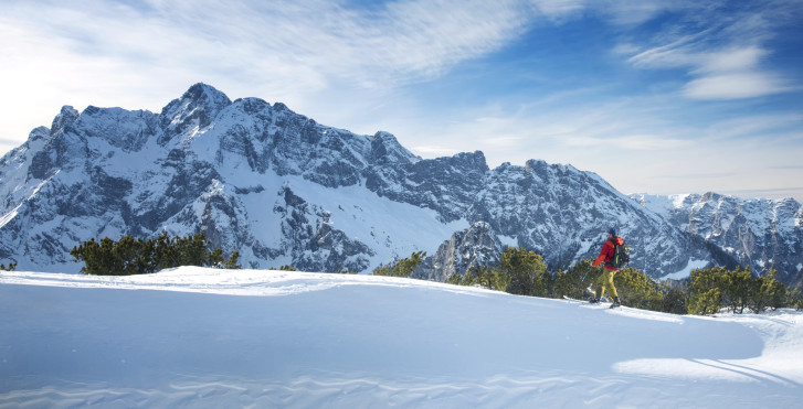 Schneeschuhlaufen auf dem Watzmann im Berchtesgadener Land