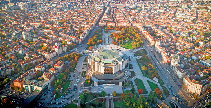 Palais national de la culture vue d'en haut, Sofia