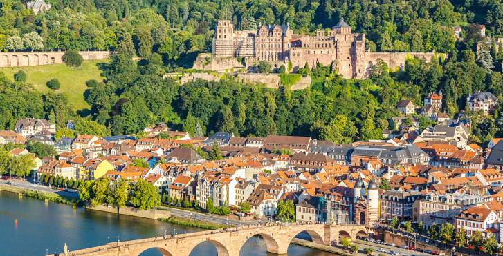 Aussicht auf das Schloss Heidelberg und die Stadt