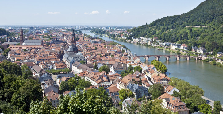 Panoramablick auf Heidelberg und den Neckar