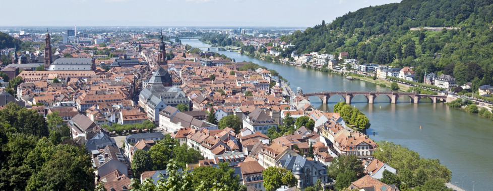 Panoramablick auf Heidelberg und den Neckar