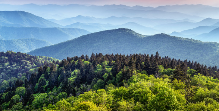 Vue sur les Great Smoky Mountains