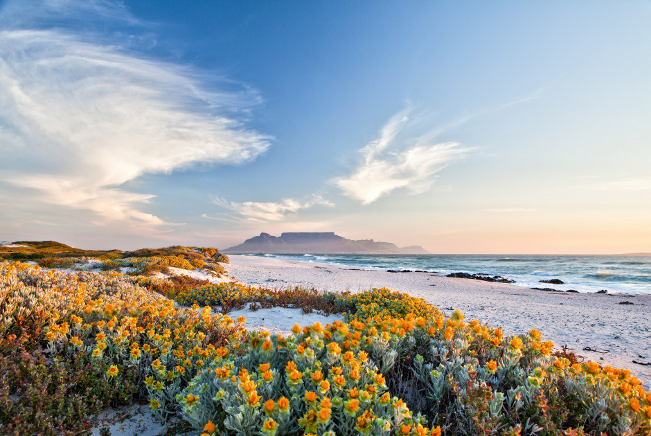 Bloubergstrand mit Kapstadt im Hintergrund